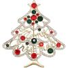 imageBriLove Merry Christmas Tree Brooch Xmas Star Hollow Rhinestone Pin Costume Gift for Women Grils Multicolor GoldTone