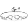 imageBriLove Mothers Day Bracelet for MomGorgeous Cubic Zirconia Dainty Infinity Bracelets Gift for Women BirthdayMothers DayValentines DayChristmasClear SilverTone