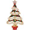 imageBriLove Womens Crystal Rhinestone WaveShape Star Merry Christmas Tree Brooch Pin Multicolor GoldToned