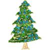 imageBriLove Womens Rhinestone Beaded Christmas Tree Star Trumpet Five Layers Brooch Pin for PartyBlue Topaz GoldTone
