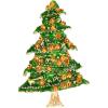 imageBriLove Womens Rhinestone Beaded Christmas Tree Star Trumpet Five Layers Brooch Pin for PartyChampagne GoldTone