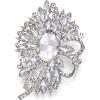 imageBriLove Womens Stunning Crystal Rhinestone Marquise Large Flower Bow Brooches Scarf Decoration Brooch Pin for Wedding PartyClear SilverTone