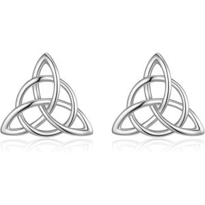 imageBriLove Dainty Simple 925 Sterling Silver Stud Earrings for WomenClassic HeartCelticButterfly Jewelry Gifts for Birthday Anniversary04Celtic Knot