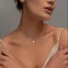imageBriLove 925 Sterling Silver Nature Stone Minimalistic Moonstone Opal Agate Choker Pendant Necklace Gift for Women BirthdayMothers DayValentines DayChristmasOval Moonstone