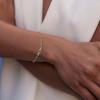imageBriLove Mothers Day 925 Sterling Silver Mom Bracelet for Women Dainty Mother Jewelry Cute Link Bracelets Gift for BirthdayChristmasClear SilverTone