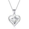 imageBriLove Romance Love Heart Moissanite Necklaces for Women925 Sterling Silver Elegant Anniversary Eternity Jewelry Pendant Gift for Mom Wife Mothers DayClear SilverTone