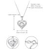 imageBriLove Romance Love Heart Moissanite Necklaces for Women925 Sterling Silver Elegant Anniversary Eternity Jewelry Pendant Gift for Mom Wife Mothers DayClear SilverTone