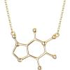 imageBriLove 925 Sterling Silver Caffeine Molecule Cast Pandent Choker Necklace Gift for Women Mothers DayValentines DayBirthdayChristmasAnniversaryGoldTone