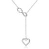 imageBriLove 925 Sterling Silver Dainty Infinity Love Heart Pendant Necklace Gift for Women BirthdayMothers DayValentines DayChristmasClear SilverTone