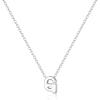 imageBriLove Personalized 925 Sterling Silver Dainty Small Tiny Initial Heart Pendant Choker Necklace Gift for Women Mothers DayValentines DayBirthdayChristmasAnniversaryAInitial G