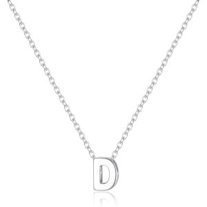 imageBriLove Personalized 925 Sterling Silver Dainty Small Tiny Initial Heart Pendant Choker Necklace Gift for Women Mothers DayValentines DayBirthdayChristmasAnniversaryAInitial D Necklace