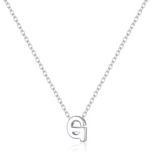 imageBriLove Personalized 925 Sterling Silver Dainty Small Tiny Initial Heart Pendant Choker Necklace Gift for Women Mothers DayValentines DayBirthdayChristmasAnniversaryAInitial G