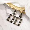 imageBriLove Art Deco Sparkly Rhinestone Marquise Teardrop Rectangle Geometric Statement Dangle Earrings for Women Party Prom AccessoriesBlack GoldToned