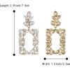 imageBriLove Art Deco Sparkly Rhinestone Marquise Teardrop Rectangle Geometric Statement Dangle Earrings for Women Party Prom AccessoriesClear GoldToned