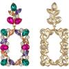 imageBriLove Art Deco Sparkly Rhinestone Marquise Teardrop Rectangle Geometric Statement Dangle Earrings for Women Party Prom AccessoriesMulticolor GoldToned