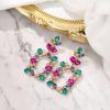 imageBriLove Art Deco Sparkly Rhinestone Marquise Teardrop Rectangle Geometric Statement Dangle Earrings for Women Party Prom AccessoriesMulticolor GoldToned