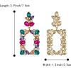 imageBriLove Art Deco Sparkly Rhinestone Marquise Teardrop Rectangle Geometric Statement Dangle Earrings for Women Party Prom AccessoriesMulticolor GoldToned