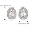 imageBriLove Womens Fashion Crystal Teardrop Oval Stud Earrings for Paryt PromClear SilverTone