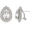 imageBriLove Womens Fashion Crystal Teardrop Oval Stud Earrings for Paryt PromClear SilverTone