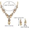 imageBriLove Womens Wedding Bridal Crystal Multi Teardrop Cluster Statement Necklace Dangle Earrings Set02Champagne GoldTone