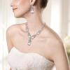 imageBriLove Womens Wedding Bridal Crystal Multi Teardrop Cluster Statement Necklace Dangle Earrings Set06Clear SilverTone