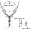 imageBriLove Womens Wedding Bridal Crystal Multi Teardrop Cluster Statement Necklace Dangle Earrings Set06Clear SilverTone