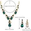 imageBriLove Womens Wedding Bridal Crystal Multi Teardrop Cluster Statement Necklace Dangle Earrings SetEmerald Color GoldTone