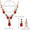 imageBriLove Womens Wedding Bridal Crystal Multi Teardrop Cluster Statement Necklace Dangle Earrings SetRuby Color GoldTone