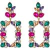 imageBriLove Art Deco Sparkly Rhinestone Marquise Teardrop Rectangle Geometric Statement Dangle Earrings for Women Party Prom AccessoriesMulticolor GoldToned