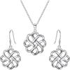 imageBriLove Gifts for Mom Women 925 Sterling Silver Endless Love Vintage Irish Celtic Knot Jewelery for Daily WearMothers DayValentines DayBirthdayChristmasAnniversaryNecklace and Earrings Set
