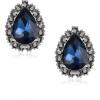 Sapphire Color Antique-Silver-tone