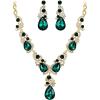 Emerald Color Gold-Tone