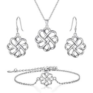 imageBriLove Gifts for Mom Women 925 Sterling Silver Endless Love Vintage Irish Celtic Knot Jewelery for Daily WearMothers DayValentines DayBirthdayChristmasAnniversaryIrish Celtic Knot Set