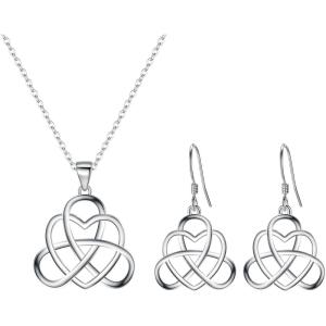 imageBriLove Gifts for Mom Women 925 Sterling Silver Endless Love Vintage Irish Celtic Knot Jewelery for Daily WearMothers DayValentines DayBirthdayChristmasAnniversaryTriquetra Knot set