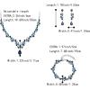 imageBriLove Bridal Jewelry Set for WomenShiny Rhinestone Teardrop Leaf Cluster Statement Necklace Dangle Drop Earrings Link Bracelet for Wedding Party Prom AccessoriesSapphire Color SilverTone