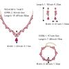 imageBriLove Bridal Jewelry Set for WomenShiny Rhinestone Teardrop Leaf Cluster Statement Necklace Dangle Drop Earrings Link Bracelet for Wedding Party Prom AccessoriesHot Pink GoldTone