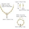 imageBriLove Bridal Jewelry Set for WomenShiny Rhinestone Teardrop Leaf Cluster Statement Necklace Dangle Drop Earrings Link Bracelet for Wedding Party Prom AccessoriesClear GoldTone