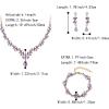 imageBriLove Bridal Jewelry Set for WomenShiny Rhinestone Teardrop Leaf Cluster Statement Necklace Dangle Drop Earrings Link Bracelet for Wedding Party Prom AccessoriesLight Purple GoldTone