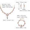 imageBriLove Bridal Jewelry Set for WomenShiny Rhinestone Teardrop Leaf Cluster Statement Necklace Dangle Drop Earrings Link Bracelet for Wedding Party Prom AccessoriesPink GoldTone