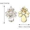 imageBriLove ClipOn Earrings Elegant Stunning Teardrop Crystal Rhinestone Cluster Statement Jewelry for Women Party PromClear GoldTone