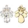 imageBriLove ClipOn Earrings Elegant Stunning Teardrop Crystal Rhinestone Cluster Statement Jewelry for Women Party PromClear GoldTone