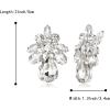imageBriLove ClipOn Earrings Elegant Stunning Teardrop Crystal Rhinestone Cluster Statement Jewelry for Women Party PromClear SilverTone