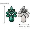 imageBriLove ClipOn Earrings Elegant Stunning Teardrop Crystal Rhinestone Cluster Statement Jewelry for Women Party PromEmerald Color BlackTone