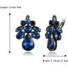 imageBriLove ClipOn Earrings Elegant Stunning Teardrop Crystal Rhinestone Cluster Statement Jewelry for Women Party PromSapphire Color BlackTone