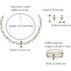 imageBriLove Wedding Jewelry Set for Women Bride Gorgeous Stunning Crystal Flower Leaf Cluster Choker Necklace Link Bracelet Stud Earrings Bridal BridesmaidBlue Topaz GoldTone