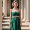 imageBriLove Wedding Jewelry Set for Women Bride Gorgeous Stunning Crystal Flower Leaf Cluster Choker Necklace Link Bracelet Stud Earrings Bridal BridesmaidGreen GoldTone