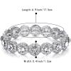 imageBriLove Womens Wedding Bridal Crystal Rhinestone Beaded Stretch Bangle Bracelet01Clear SilverTone