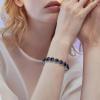 imageBriLove Womens Wedding Bridal Crystal Rhinestone Beaded Stretch Bangle Bracelet02Sapphire Color BlackTone
