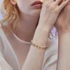 imageBriLove Womens Wedding Bridal Crystal Rhinestone Beaded Stretch Bangle Bracelet04Brown Color GoldTone