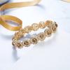 imageBriLove Womens Wedding Bridal Crystal Rhinestone Beaded Stretch Bangle Bracelet04Brown Color GoldTone